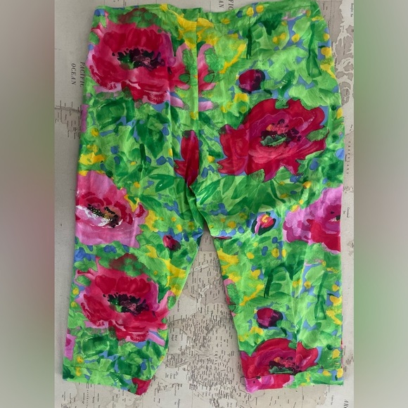 JAMS WORLD FLOWER FRIENDS Vibrant Floral Cropped Pants Size Small - Picture 2 of 10